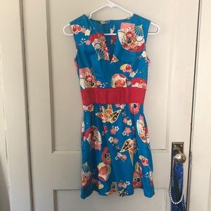 Trashy Diva Geisha Fans Print Dress